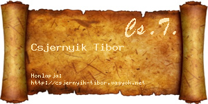 Csjernyik Tibor névjegykártya